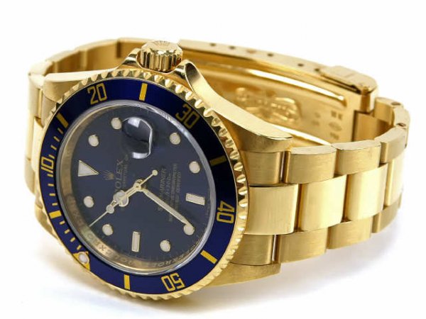 MEN'S ROLEX 18K GOLD SUBMARINER MINT IN BOX