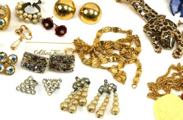 VINTAGE COSTUME JEWELRY EARRINGS BROOCH PENDANT - 4