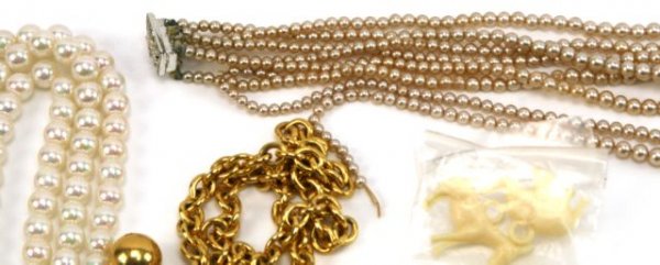VINTAGE COSTUME JEWELRY ELEPHANT FAUX PEARL PENS - 4