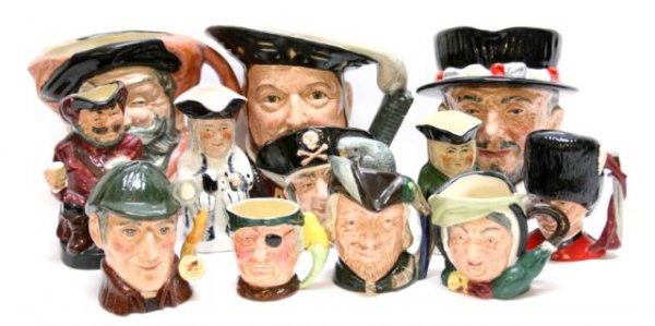 ROYAL DOULTON TOBY JUG LOT OF 9