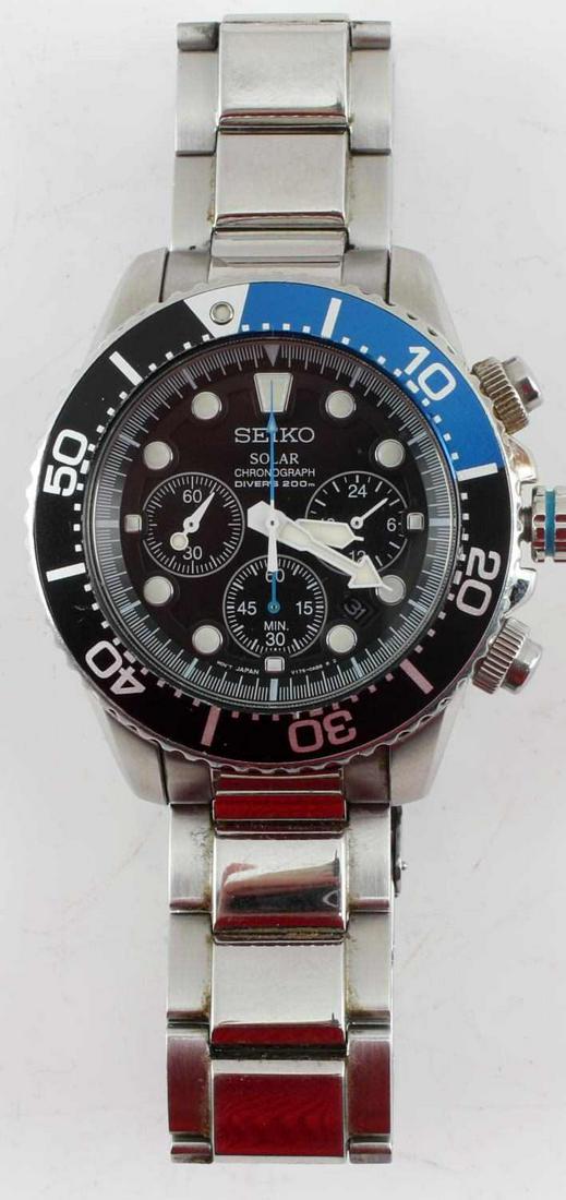 Seiko Chronograph Solar Divers V175 0ad0 Watch