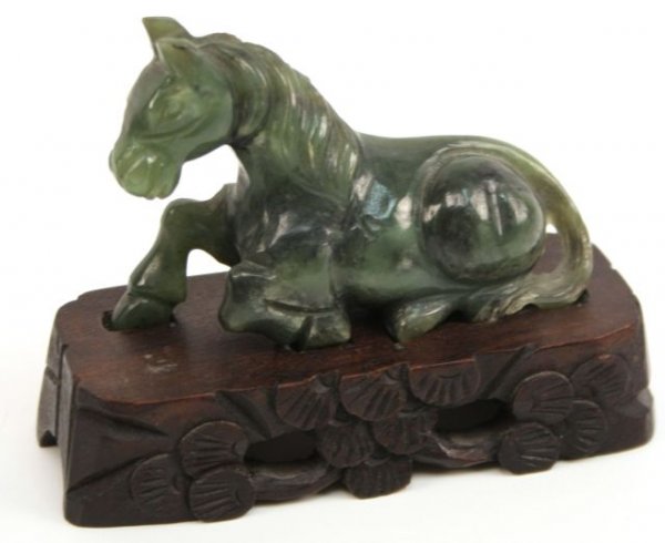 ANTIQUE CARVED JADE HORSE