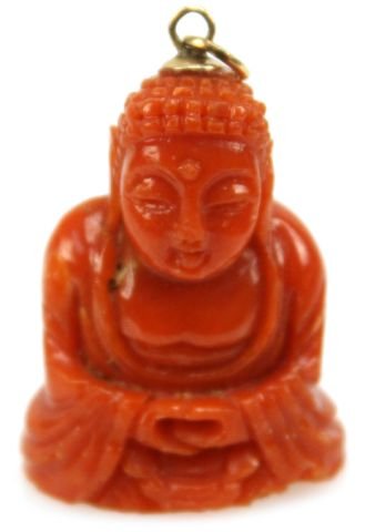 CORAL BUDDAH PENDANT