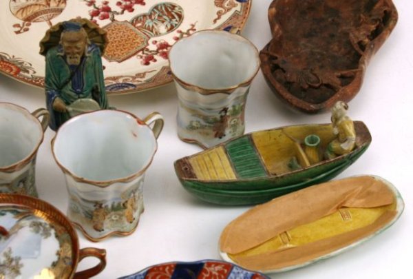 ASIAN CHINA SERVING PIECES PITCHER BOWLS CUPS - 5