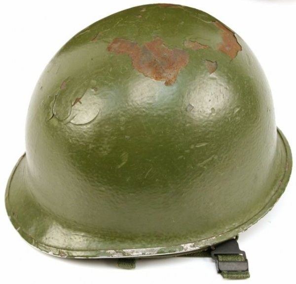 VIETNAM AIRBORNE OFFICER UNIFORM M1 HELMET & LINER - 4