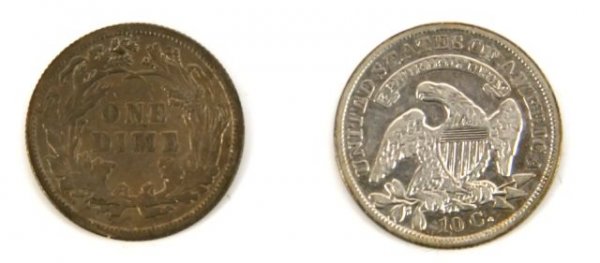 CAPPED BUST DIME SEATED LIBERTY 1837 1891 - 2