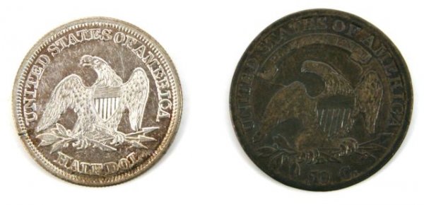 CAPPED BUST SEATED LIBERTY HALF DOLLAR LOT - 2