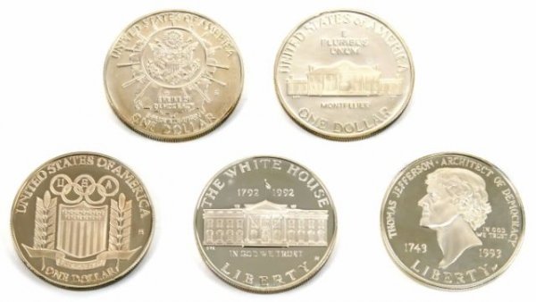 US MINT SILVER PROOF COMMEMORATIVE DOLLAR LOT - 2