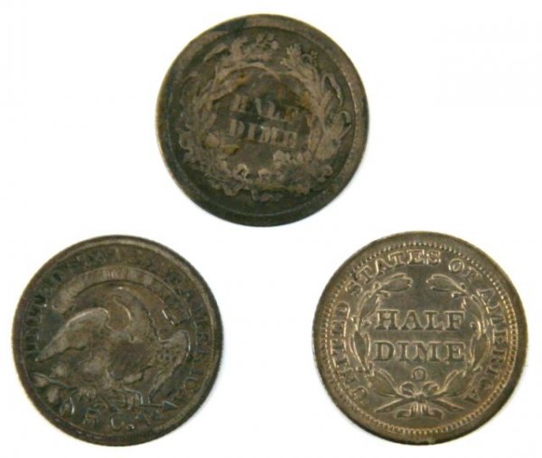 US HALF DIME LOT CAPPED BUST DEATED - 2
