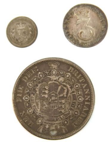 GEORGE III WILLIAM IV 3 1.5 HALF CROWN LOT - 2