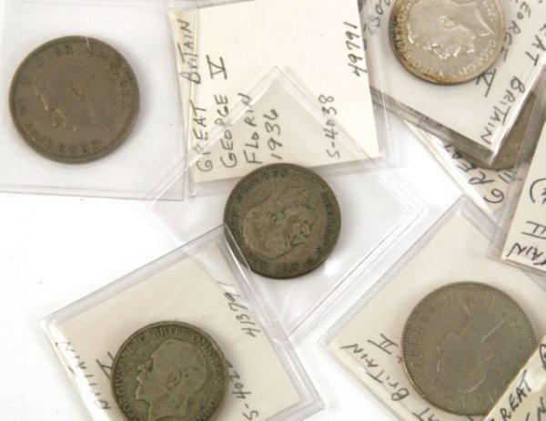 GREAT BRITAIN ENGLAND COIN COLLECTION SILVER1900s - 3