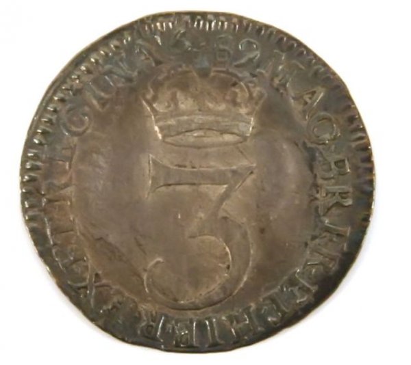 WILLIAM & MARY 1689 MAUNDY THREEPENCE 3 PENCE - 2
