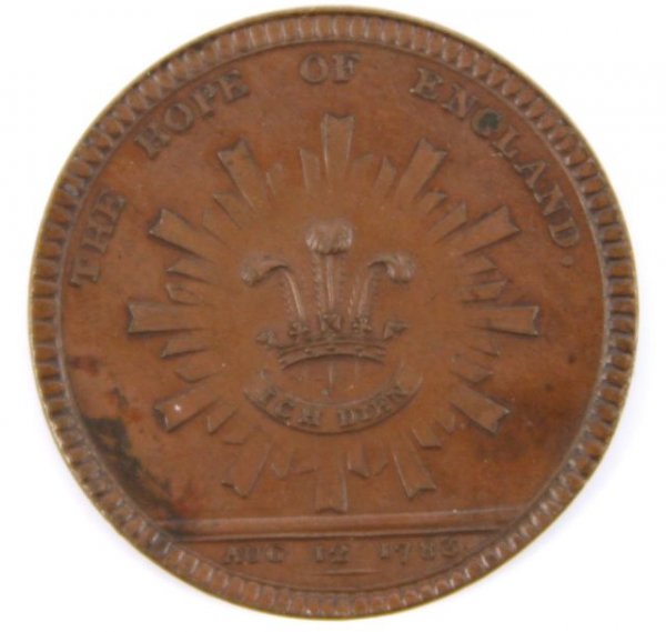 GEORGE III TOKEN MEDAL HOPE OF ENGLAND 1782 UNC - 2