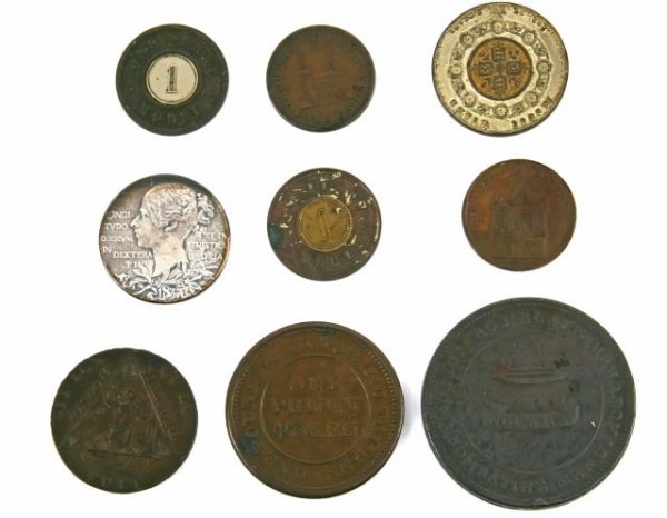 ENGLAND TOKEN LOT MODEL COINS FARTHING CONDER - 4