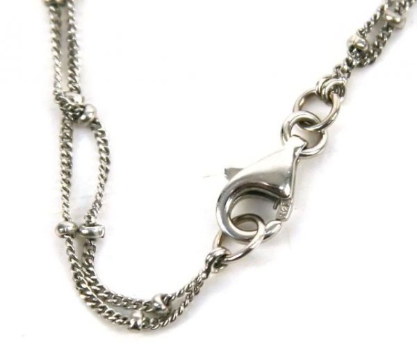 LADIES DOUBLE STRAND WHITE GOLD 18" NECKLACE - 3