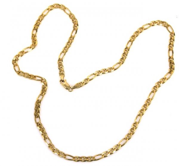 14K YELLOW GOLD MEN'S FIGGERO 22.5 INCH NECKLACE