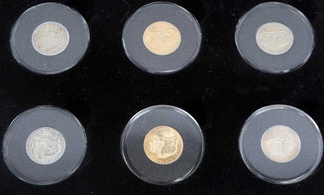 US COIN COLLECTION QUARTER BUFFALO NICKEL DOLLAR: U.S. Coin collection of circulated, uncirculated and proof ,issues , each in display case or book: Six 1976 Bicentennial Silver coins, PCGS Gem Proof, encapsulated and signed by designer (quarter, hal