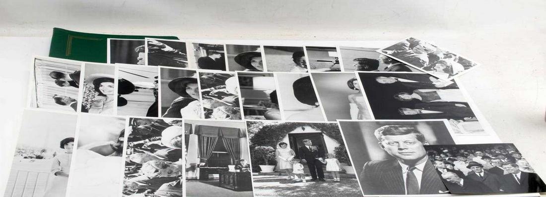 PRESIDENT JOHN F KENNEDY CHESTER CLIFTON PHOTO LOT: President John F. Kennedy and Chester Clifton Photo Lot. Lot includes 24 printed photographs of the Former President and the First Lady. Lot also includes a personal photo album from Four Star General