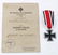 WWII GERMAN 3RD REICH IRON CROSS W AWARD CITATION