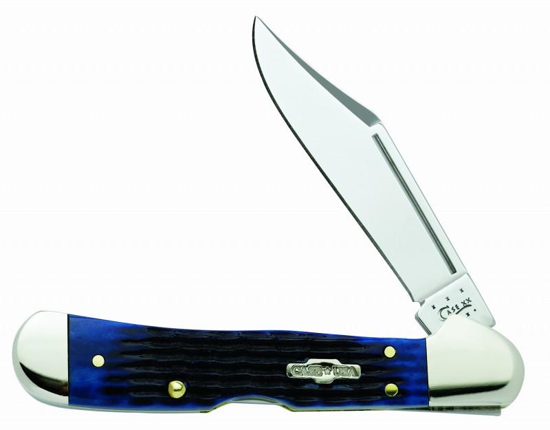 CASE XX BLUE BONE CORN COBB JIG MINI COPPERLOCK: Case XX Blue Bone Corn Jig Mini Copper-lock knife. No.00120. Item is an authenticated and licensed product of Case XX manufacturing. This lot has a reserve.