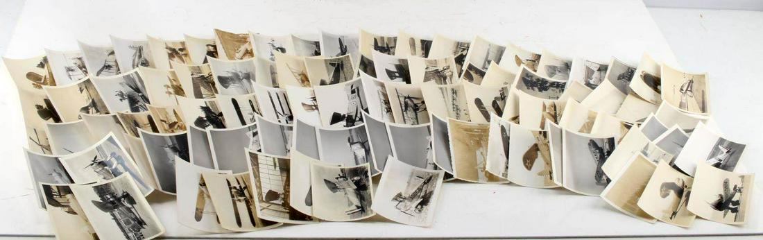 LOT 88 WWII ERA PLANE, ZEPPELIN, AND BALLOON PHOTO: Nice collection of 88 individual photographs from WWII era aviation. Photos measure approximately 3.50 inches by 4.50 inches, and feature a variety of planes, zeppelins, and balloons from both sides o