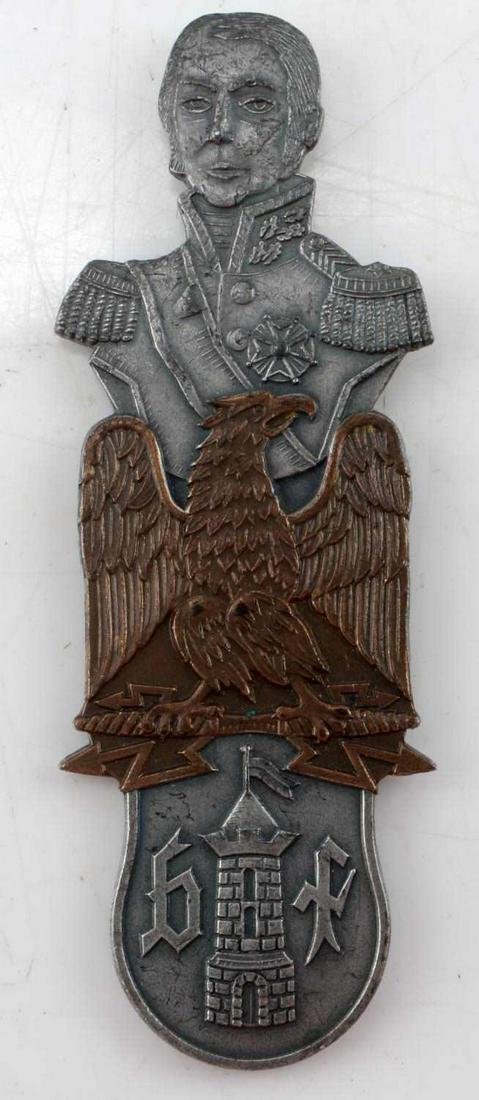 WWI IMPERIAL GERMAN FLIEGERTRUPPEN PILOT BADGE: WWI Imperial German Fliegertruppen Pilot Badge. Measures 4 inches long. The bust of young Wilhelm II is at the top of the badge, underneath is the Eagle clutching two lightning bolts in the claws. Ver