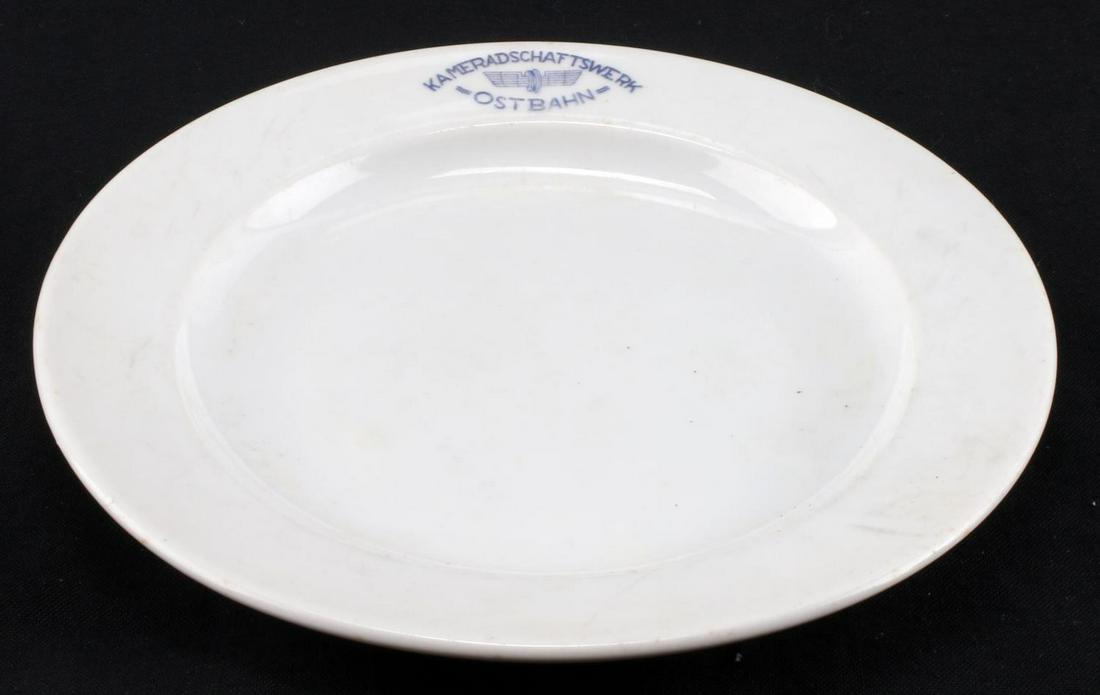 WWII GERMAN THIRD REICH OSTBAHN KPM BREAD PLATE: Eastern railway KPM Third Reich 7 inch bread plate, very good original condition.
