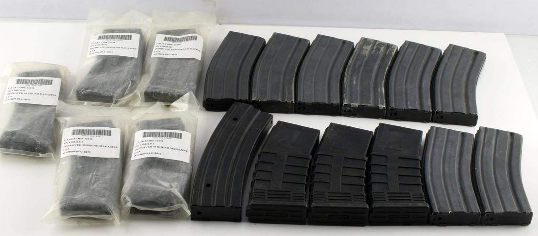 16 30 ROUND 5.56 AR 15 RIFLE MAGAZINE LOT: Various makers, Colt, Tapco, Kay industries, Center and others, some sealed.