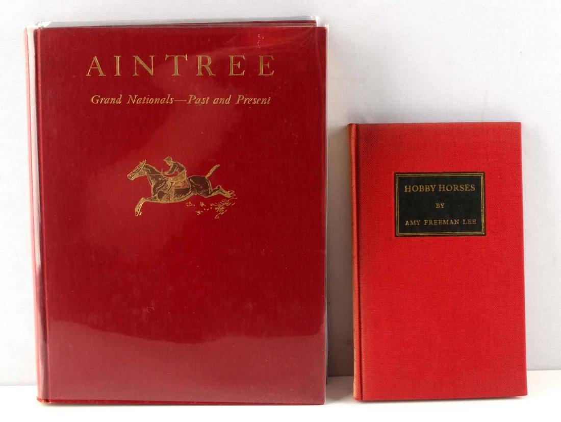 LOT OF 2 DERRYDALE HORSE BOOKS GRAND NATIONALS: Lot of 2 Derrydale Press books to include "Hobby Hoses" by Amy Freeman Lee, published in 1940 by Derrydale Press. "Aintree Grand Nationals-Past and Present" by Paul Brown, copyrighted in 1930 by Derry