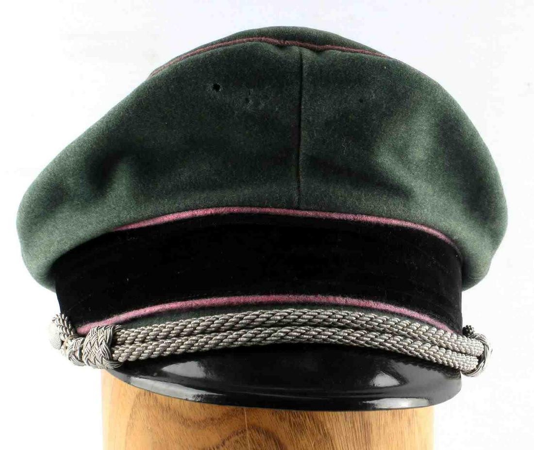 WWII GERMAN THIRD REICH PANZER DIV OFFICER VISOR: Relic condition, without insignia, has bullion chinstrap, and good bill, otherwise as photographed. Restorable and original.