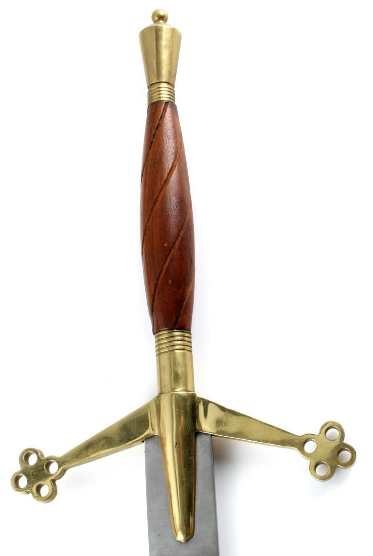 FULL SIZE BROAD SWORD FANTASY WITH SCABBARD: Has scabbard and Pakistan stamped blade. 42 inches overall. Very well crafted higher end example.