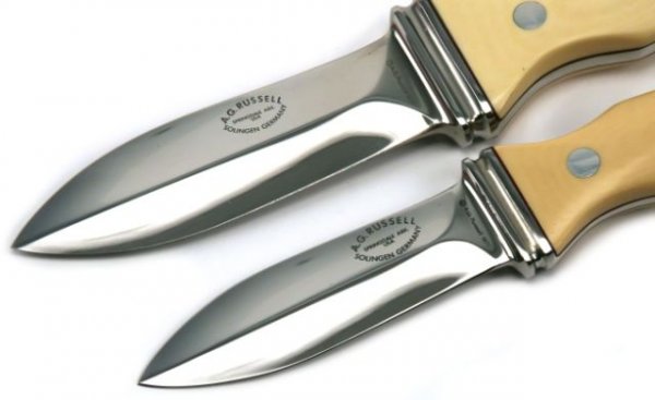 A.G. RUSSELL STING KNIFE LOT OF 2 WITH IVORY GRIPS - 2