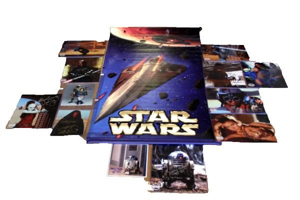 STAR WARS AUTOGRAPHED LOT PETER MAYHEW KENNY BAKER: Lot of 12 autographed STAR WARS photographs; 9 are 14x11 from 2004 San Francisco Comic-Con International convention; 3 are 8x10. 8x10's include: Kenny Baker/R2-D2, Daniel Logan/Young Boba Fett, Ray Pa