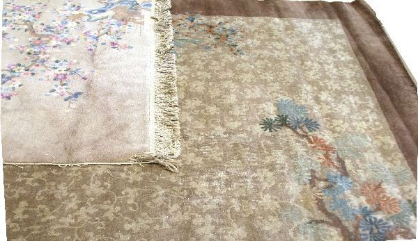 WOOL RUG LOT OF 2: 9 X 12 and 5 X 7 foot area rugs in good condition.