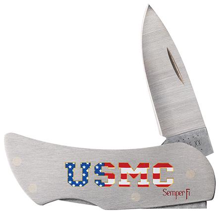 CASE USMC EMBELLISHED STEEL EXECUTIVE LOCKBACK: Locking Drop Point Blade with As-Ground finishEmbellished Brushed Stainless Steel Handle3 1/8" Closed. Pattern: M1300L SS. Features: Tru Sharp surgical steel blade honed by hand to a razor sharp edge.