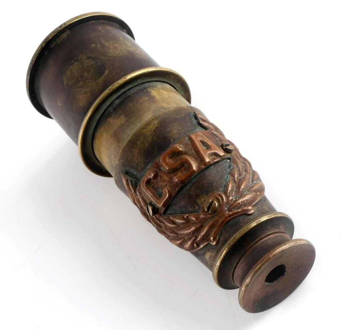 ANTIQUE CONFEDERATE STATES OF AMERICA TELESCOPE: Telescope and attached badge are era appropriate. Measures 3.75 inches closed and 6 inches. In good working condition. Unauthenticated, sold as is.