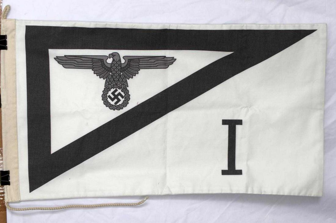 WWII GERMAN THIRD REICH FLAG WITH REICHSALDER: Measures 28 3/4 x 15 1/2 inches. Non-fluorescing. Very good condition. Unauthenticated, sold as is.0