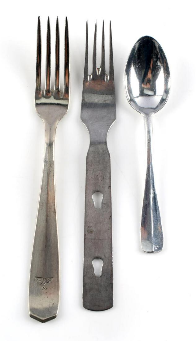 Lot Of 3 Wwii German Luftwaffe Silverware Marked