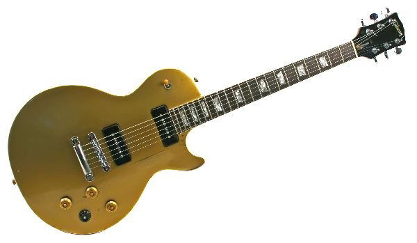 ORIGINAL 1969 GIBSON LES PAUL DELUXE GUITAR: 1969 Les Paul Deluxe, originally sunburst, serial number lost during repainting. Humbuckers replaced with P90's. Guitar was used heavily and shows it.