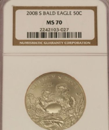 2008 U.S. BALD EAGLE $1 COIN NGC MS70: 2007 P U.S. Bald Eagle $1 Coin. Condition: Graded NGC MS70