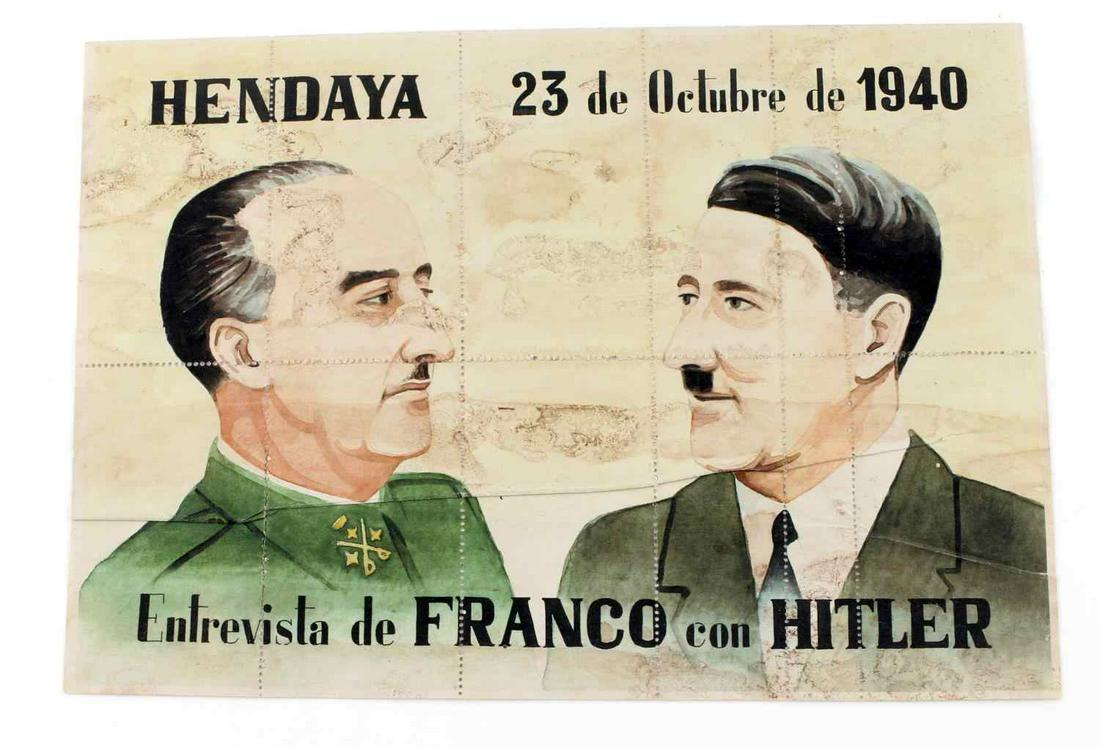 WWII THIRD REICH HITLER FRANCO HENDAYA COUPONS: On 23 October 1940, General Franco and Führer Hitler met at the Hendaye Train Station, France, near the Spanish–French border. The object of the meeting was to attempt to resolve disagreements over