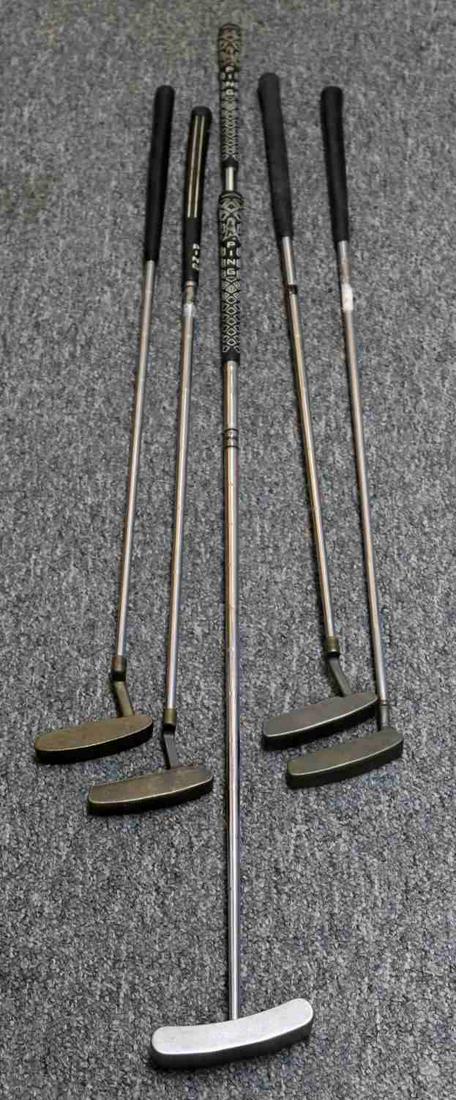 LOT OF 5 VINTAGE PING GOLF PUTTERS PAL ANSER: Early ping putter lot as photographed.