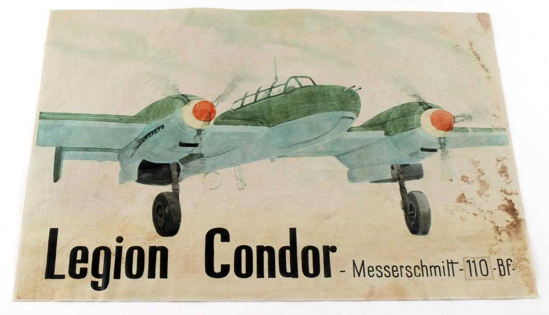 WWII THIRD REICH LUFTWAFFE CONDOR PROPAGANDA: The Condor Legion was a unit composed of military personnel from the air force and army of Nazi Germany, which served with the Nationalists during the Spanish Civil War of July 1936 to March 1939. The