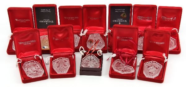 WATERFORD 12 DAYS OF CHRISTMAS FULL ORNAMENT SET