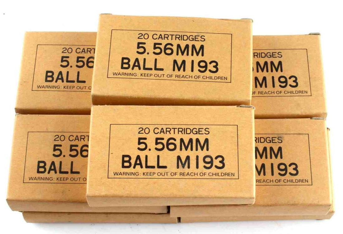 200 RDS OF PMC 5.56 MM BALL M193 AMMO NEW IN BOX: 20 cartridges in each box. Made in Korea.
