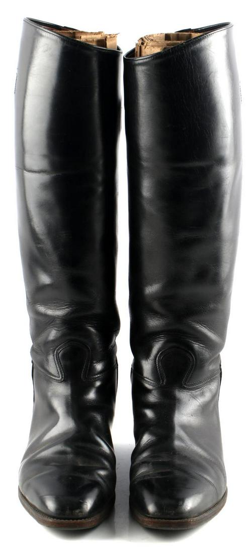 WWII GERMAN OFFICER DRESS RIDING CAVALRY BOOTS: Very good original condition, sole measures heel to toe 11 1/2 inches about a 9 1/2 us, German made, possibly early post war, very wearable condition.