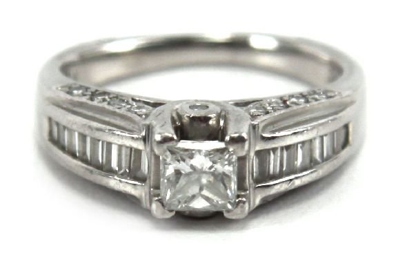 PLATINUM 1/2 CT DIAMOND ENGAGEMENT RING - 2