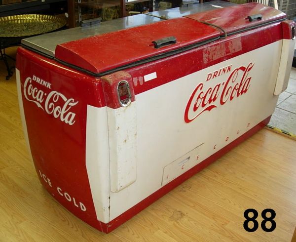 antique coca cola refrigerator