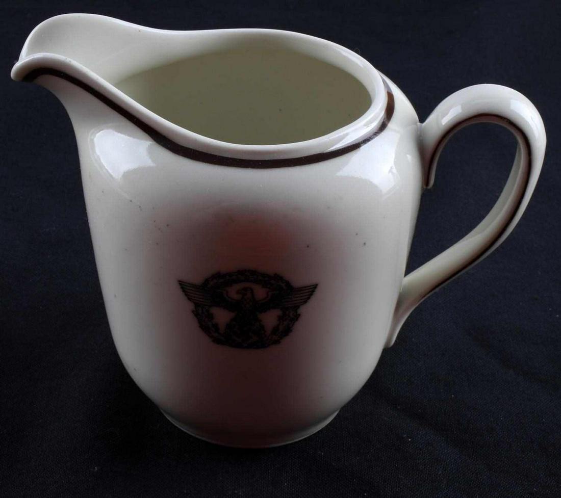 WWII GERMAN THIRD REICH WATER POLICE CREAMER CUP: Third Reich police coffee creamer cup. Bottom reads "Royal Ivory KPM Germany" Good condition. Measures 4 1/8 x 6 inches.