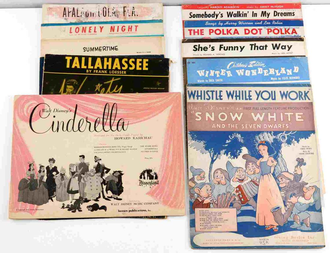 11 ANTIQUE SHEET MUSIC CINDERELLA PORGY & BESS: All are used with some written and names, as photographed.
